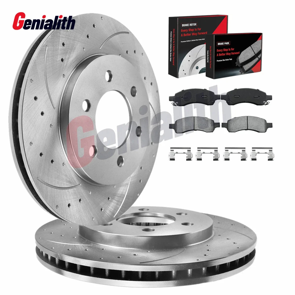 Front Brake Pads with Disc Rotors for GMC Envoy, Buick Rainier 2002-2009