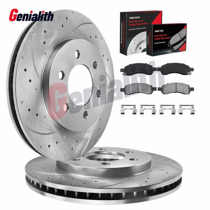 Front Brake Pads with Disc Rotors for GMC Envoy, Buick Rainier 2002-2009