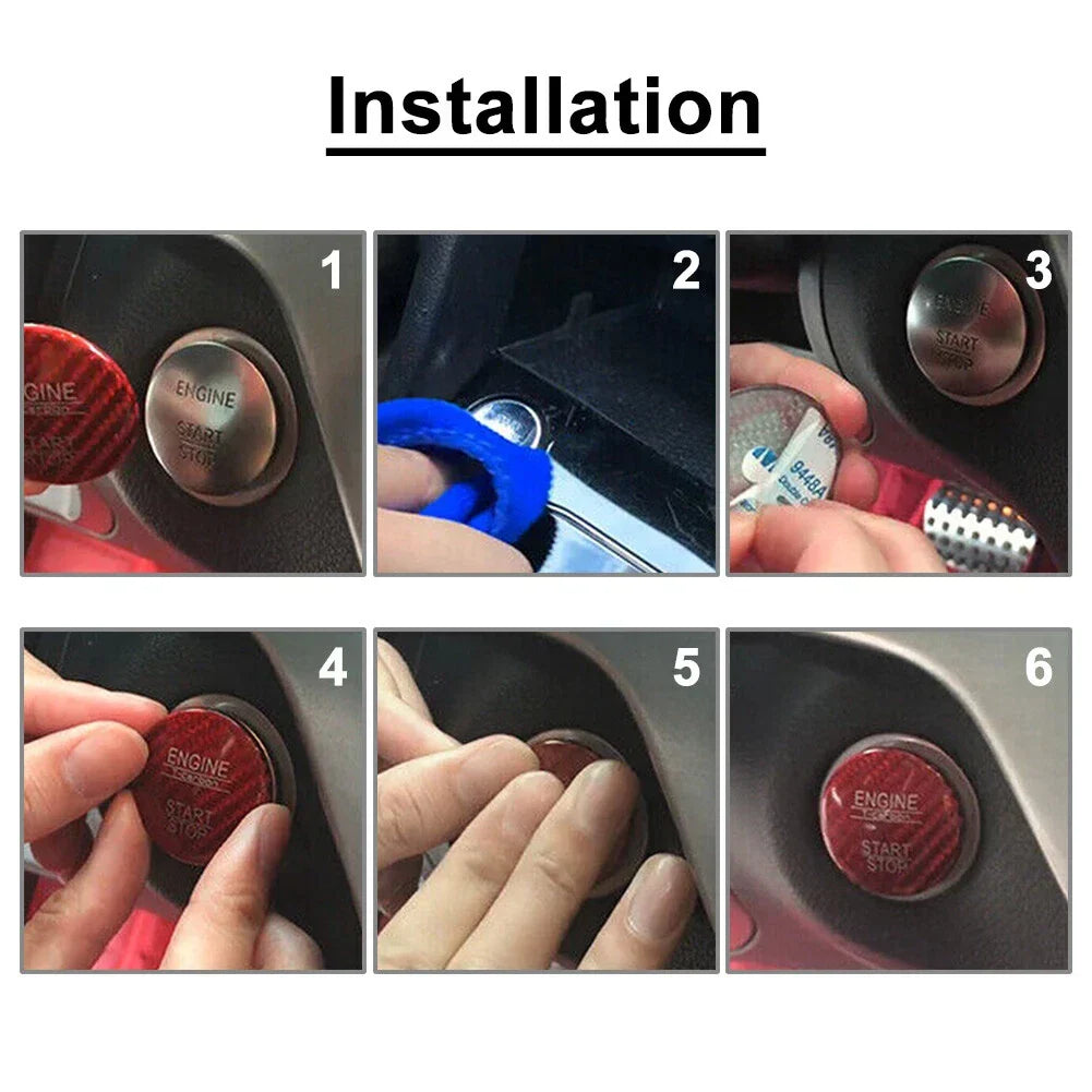 Red Engine Start Stop Button Trim for Chevrolet, GMC, Cadillac XT4 XT6 CT5