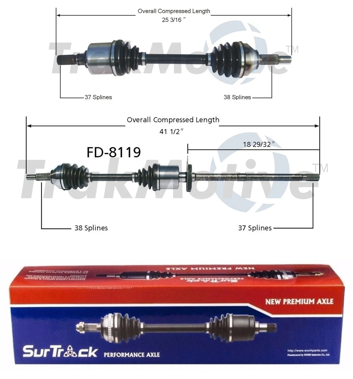 Set of 2 Front CV Axle Shafts for Ford Five Hundred Freestyle (2005–2007)