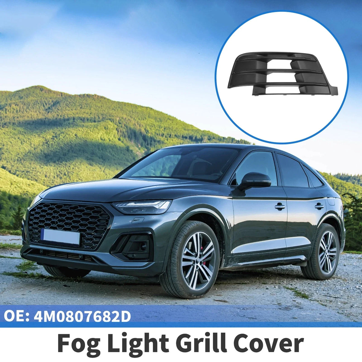 1pc Fog Light Grill for Audi Q7 S-Line (2016–2019) No. 4M0807682D