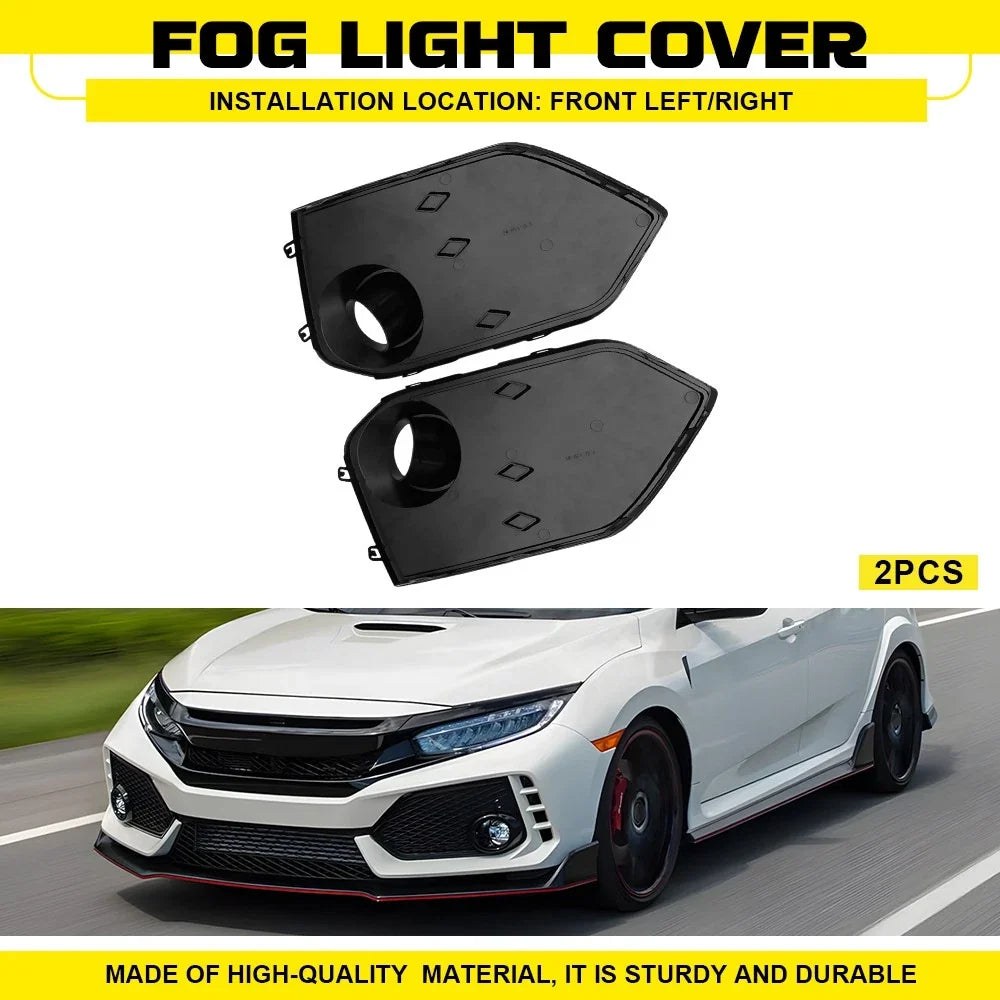 Set of 2 Front Grille Fog Light Covers for Honda Civic Type R (2017–2020)