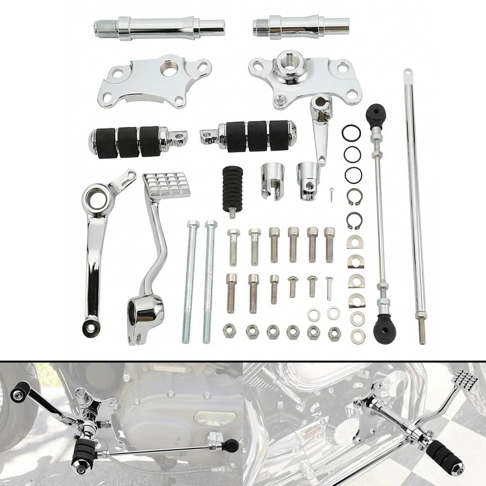 Chrome Forward Controls Pegs Levers Linkages for Harley Sportster 883 1200 (1991–2003)