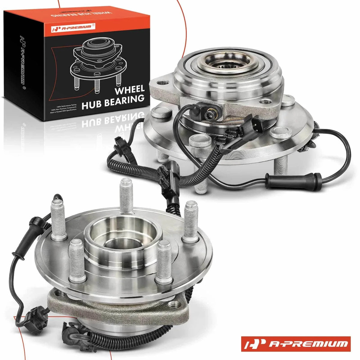 2X Front Wheel Hub & Bearing Assembly with ABS Sensor for Jeep Wrangler (2007–2018)