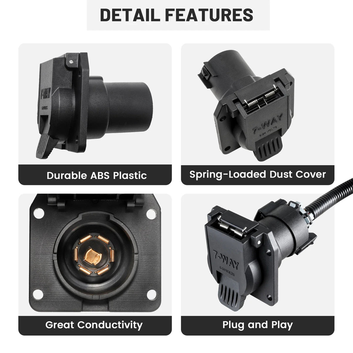 7 Pin Trailer Hitch Towing Socket Connector for Audi Q5 Q7 (2009–2017)