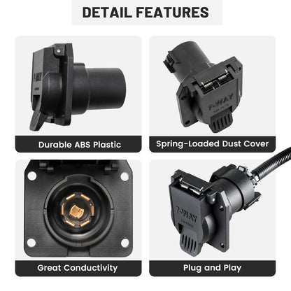 7 Pin Trailer Hitch Towing Socket Connector for Audi Q5 Q7 (2009–2017)