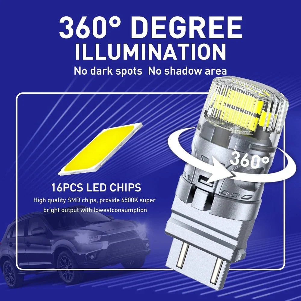 2X 3156 3157 4157 LED Backup Reverse Light Bulb 6000K for Auto (N/A)