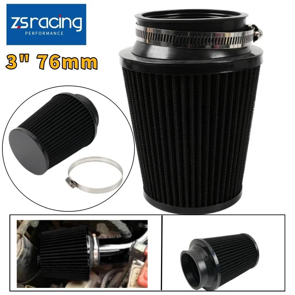 76mm Cold Air Intake Cone with High Flow Filter for Toyota Hilux N70