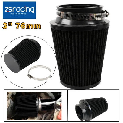 76mm Cold Air Intake Cone with High Flow Filter for Toyota Hilux N70