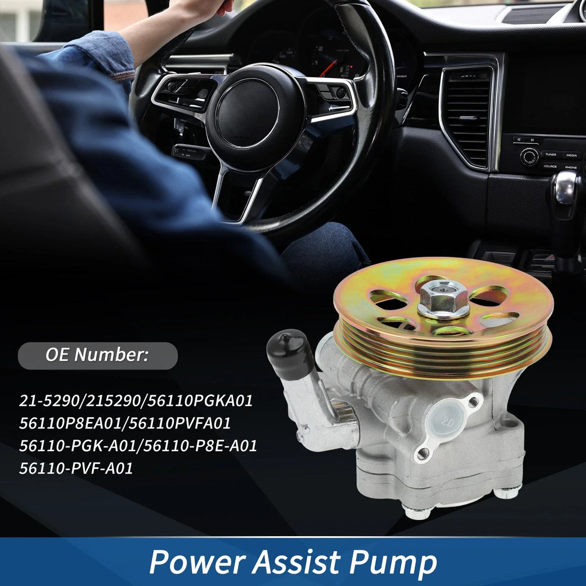 Power Steering Pump w/ Pulley for Honda Pilot (2003–2004) No.56110-PGK-A01