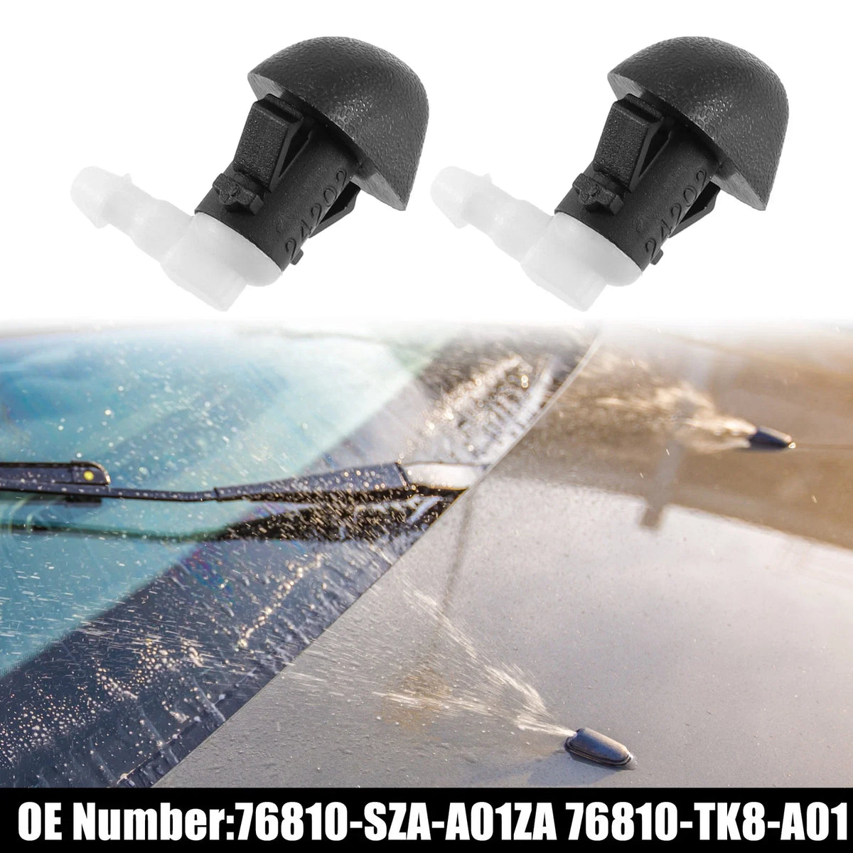 2X Front Windshield Washer Nozzle Wiper Spray Jet for Honda Odyssey (2012–2013)