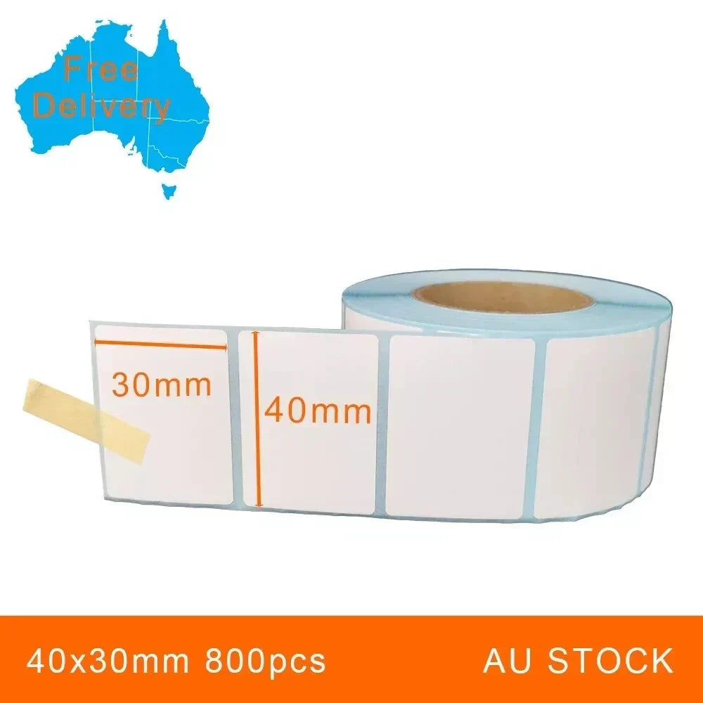 40x30mm Direct Thermal Label Rolls - 100 Count