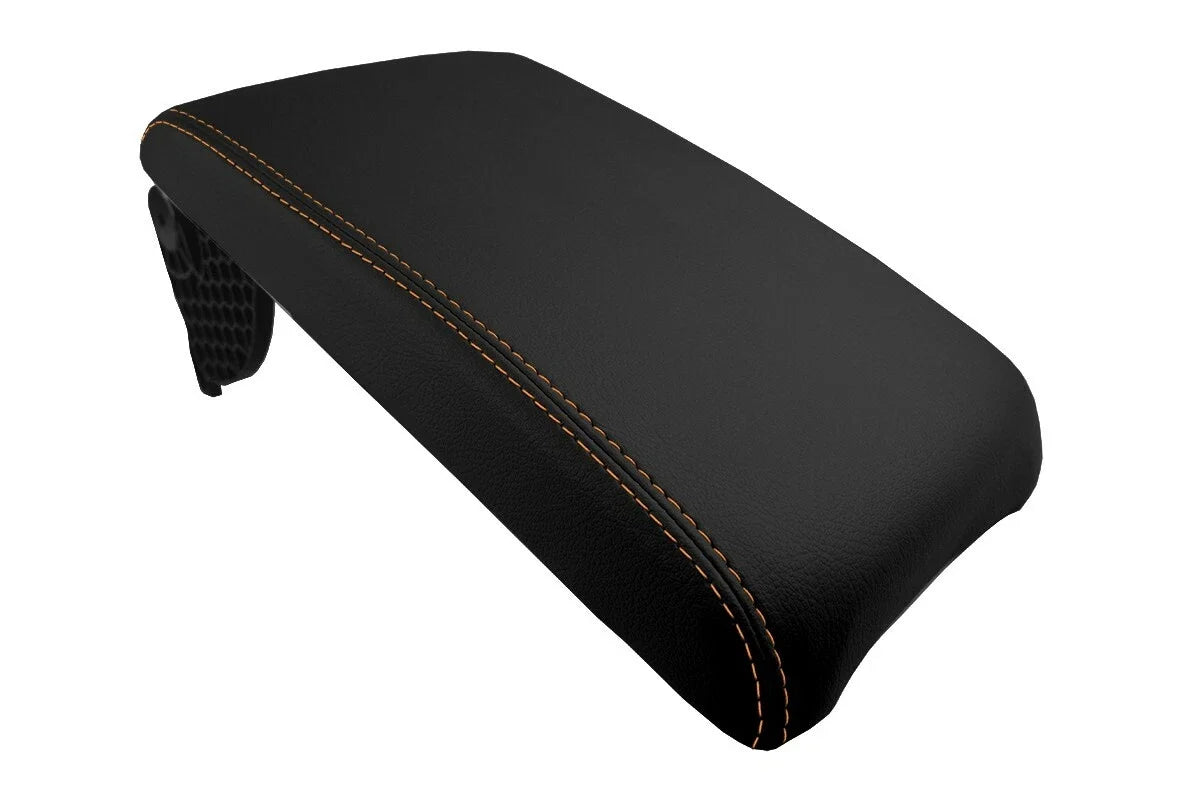 Console Lid Pull Over Cover Leather for Toyota Camry (2012–2017) Orange Stitch