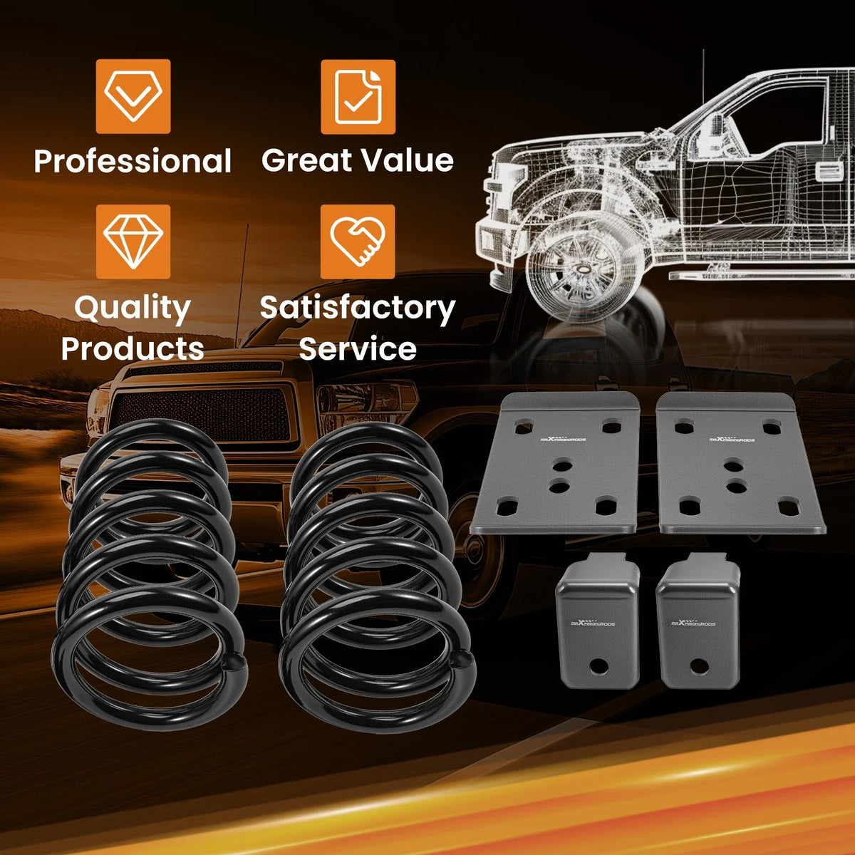 3" / 6" Lowering Drop Kit w/ Flip Kit for Dodge Ram 1500 V8 (2002–2008)