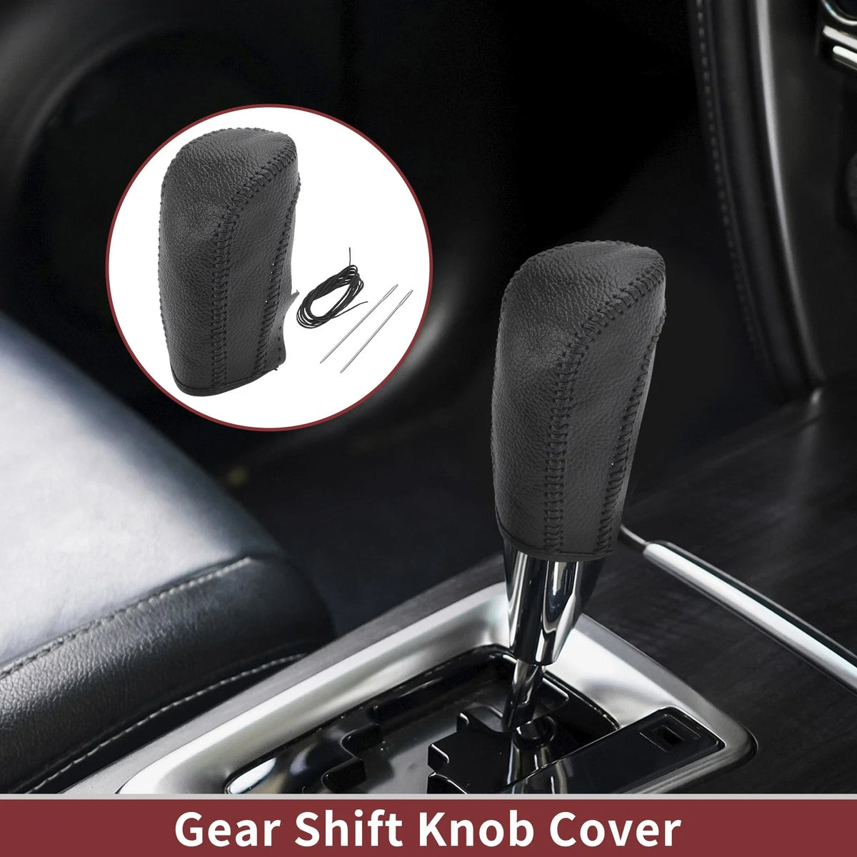 1 Pc Gear Shift Knob Cover for Ford Fiesta (2009–2012) Faux Leather