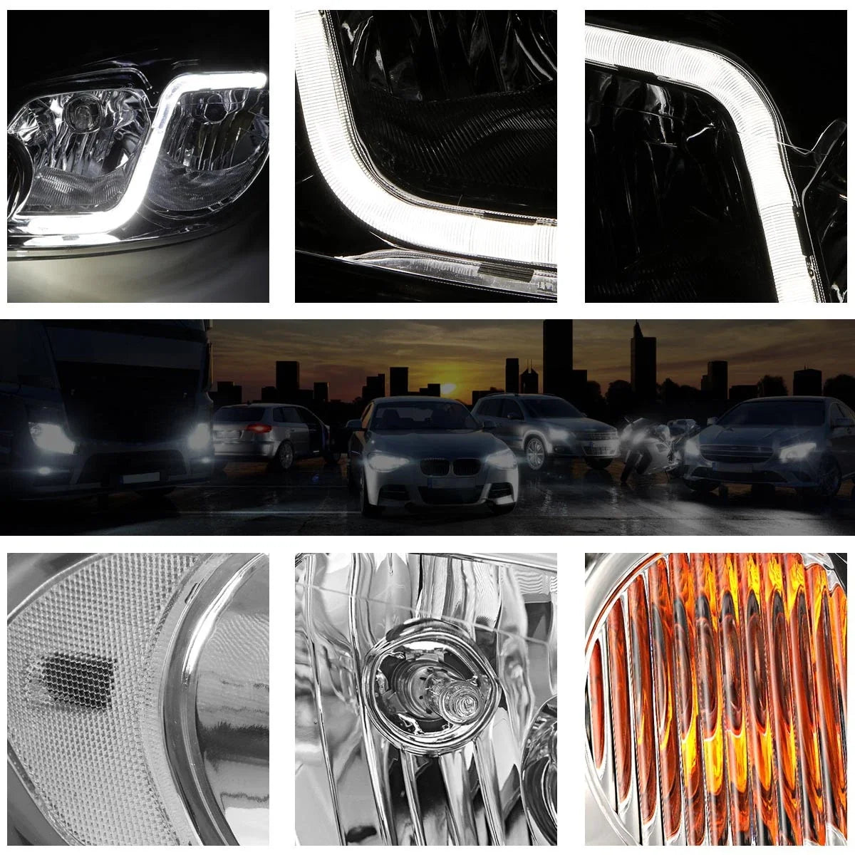 Chrome Housing Headlight with LED DRL for Chevy Impala 2006-2016