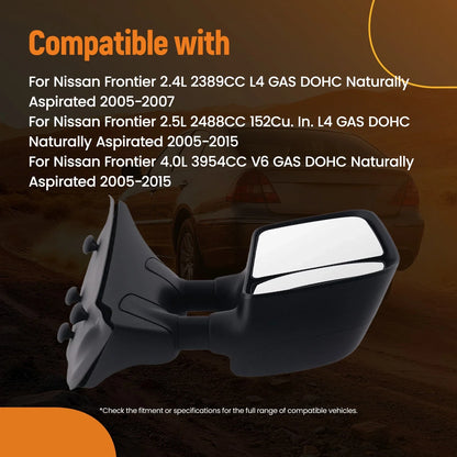Right Side View Mirror, Corrosion Resistant for Nissan Frontier 2005-2015
