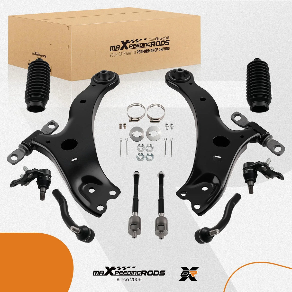 Set of 10 Front Lower Control Arm Tie Rod End Boots for Camry ES330 Solara (2004–2008)