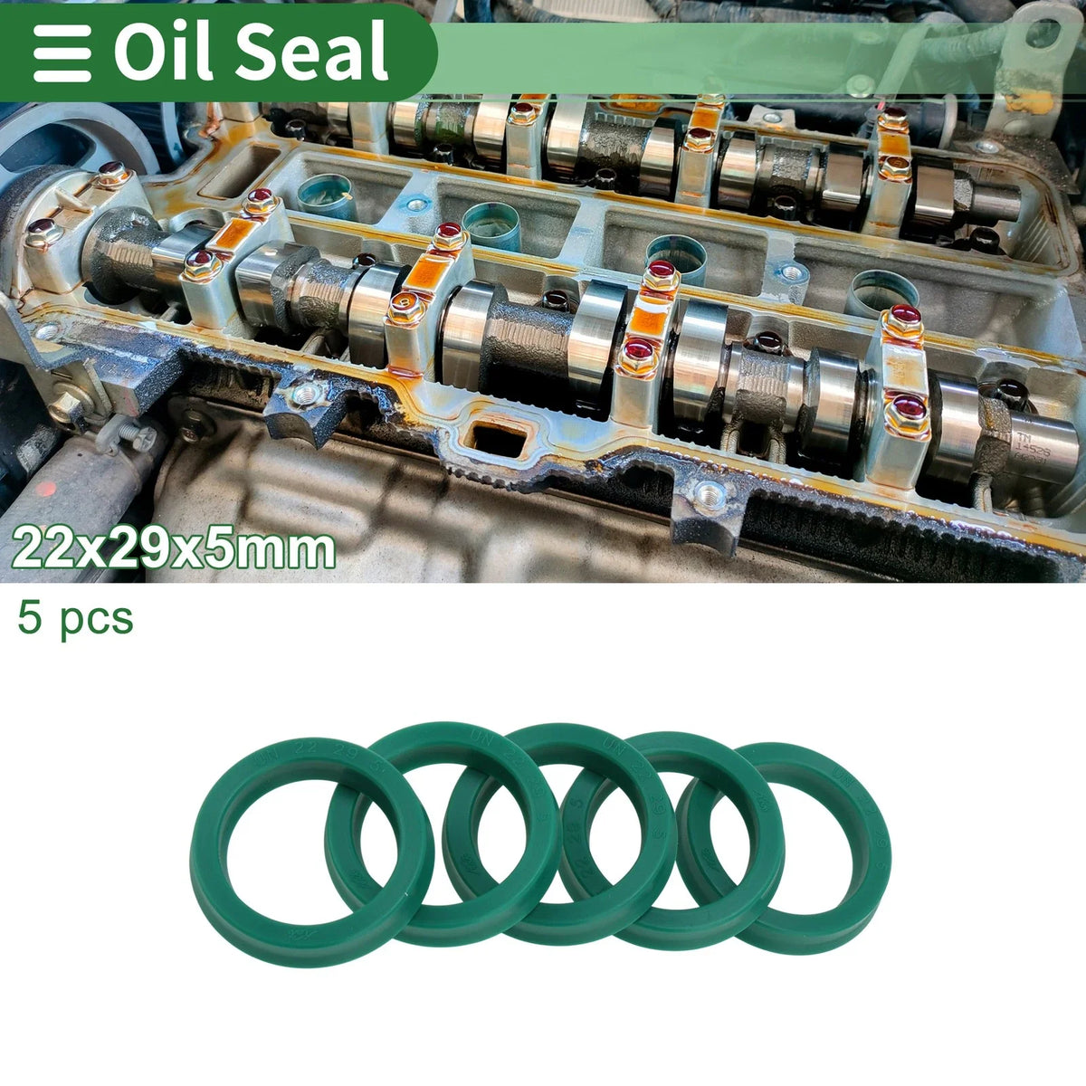 Set of 5 Oil Seal Rotary Shaft Seal 22x29x5mm for Various Models