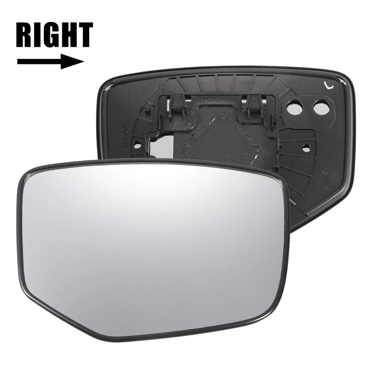 Right Side White Mirror Glass w/ Back for Honda Accord (2008–2010)