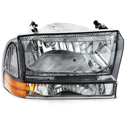 Headlight Assembly for Ford Excursion (2000–2004) Black Housing Smoke