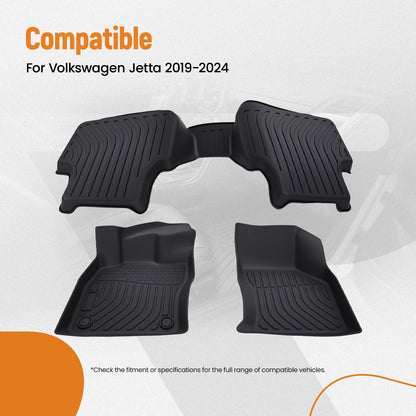 All Weather Rubber Floor Mats for Volkswagen Jetta (2019–2024)