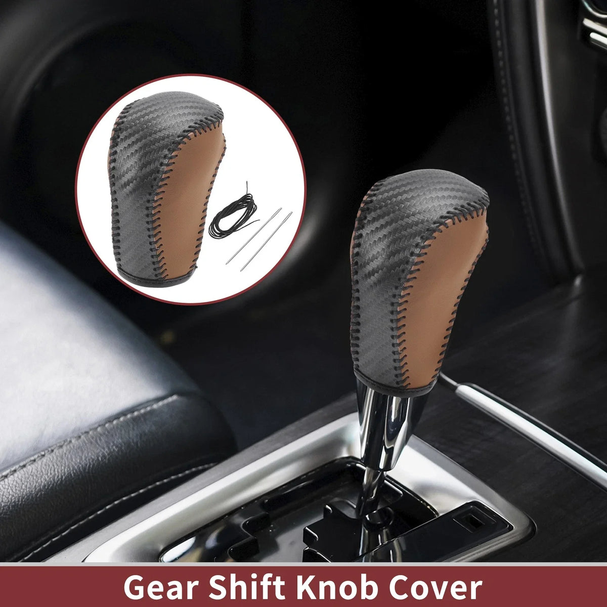 Gear Shift Knob Cover for Mazda CX-5 (2012–2023) Brown Faux Leather
