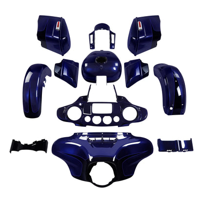 Fairing Body Work Kit - Zephyr Blue/Black for Harley Street Glide 2014-2024