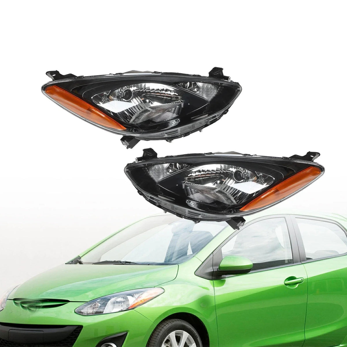 Headlight Headlamp Pair for Mazda 2 (2011–2014) Halogen