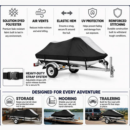 Jet Ski Cover in Grey and Black for Sea Doo GTI LE (2002–2004)
