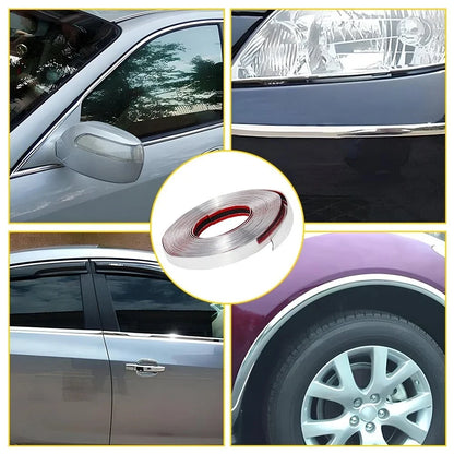 Automotive Trunk Body Side Bumper Strip Chrome Molding Trim 2.2cm