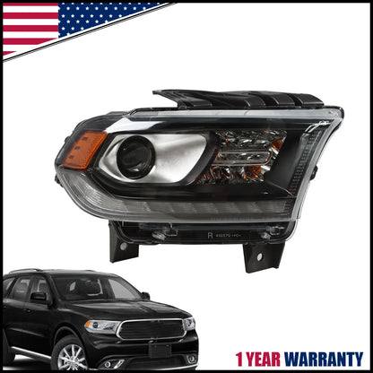 Black HID LED DRL Right Headlight for Dodge Durango 2016-2020