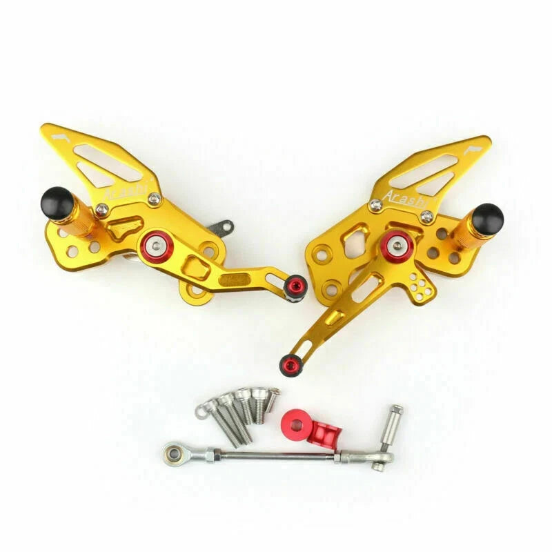 Aluminum Rearsets Footpeg Pedals for Kawasaki Z125 Pro (2016–2019) Gold T9