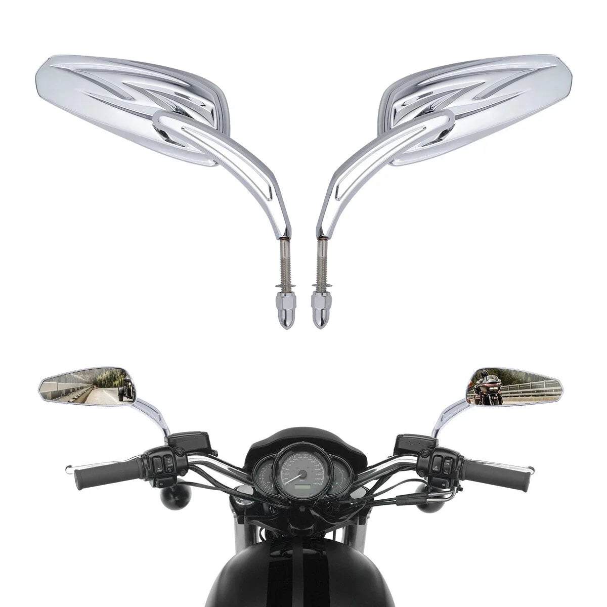 Chrome Rear-View Mirrors for Harley CVO Road Glide ST (2023–2024)