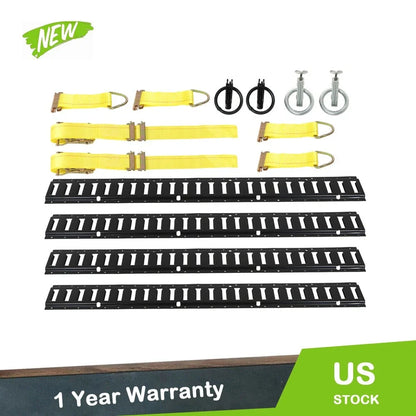 4-Piece E Track Tie Down Rail Kit for Vans & Trailers