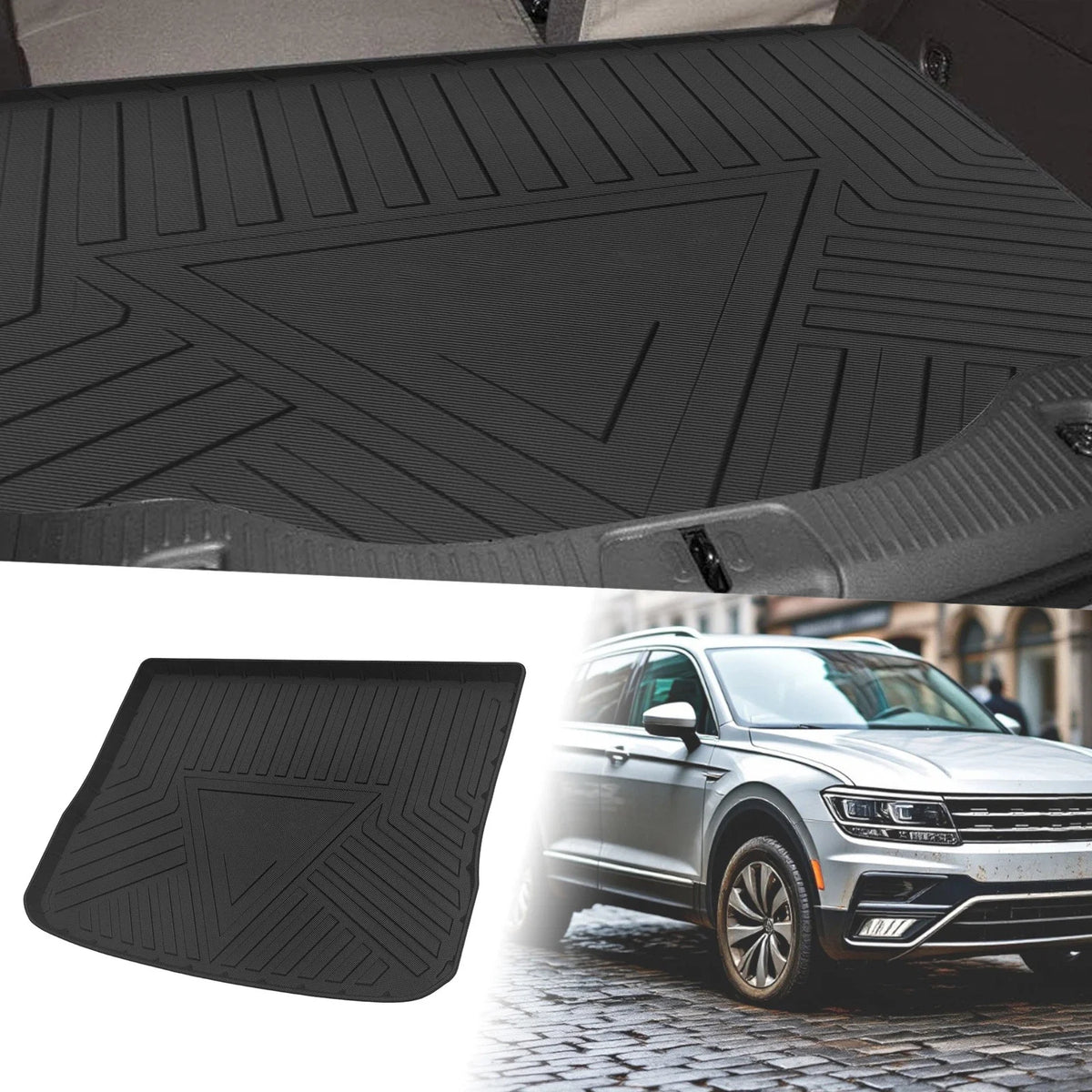 Flat Face Cargo Liner Rear Trunk Mat for Volkswagen Tiguan (2009–2017) TPE