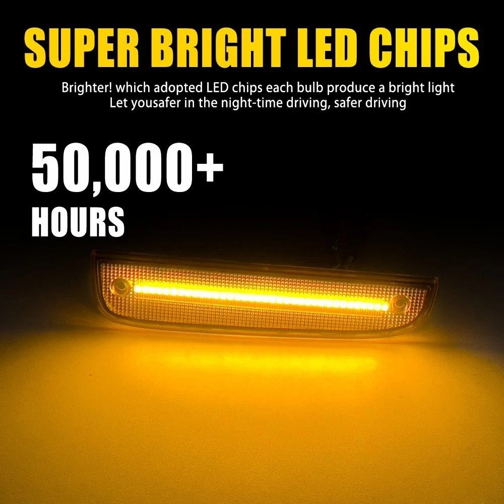 Pair Set of Amber Side Marker Signal Lights for Jeep Cherokee 97-01