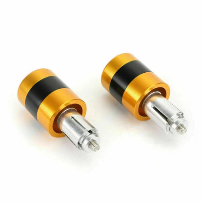 Motorcycle Handle Bar Ends - Gold (Set of 2, 7/8" 22mm) T9
