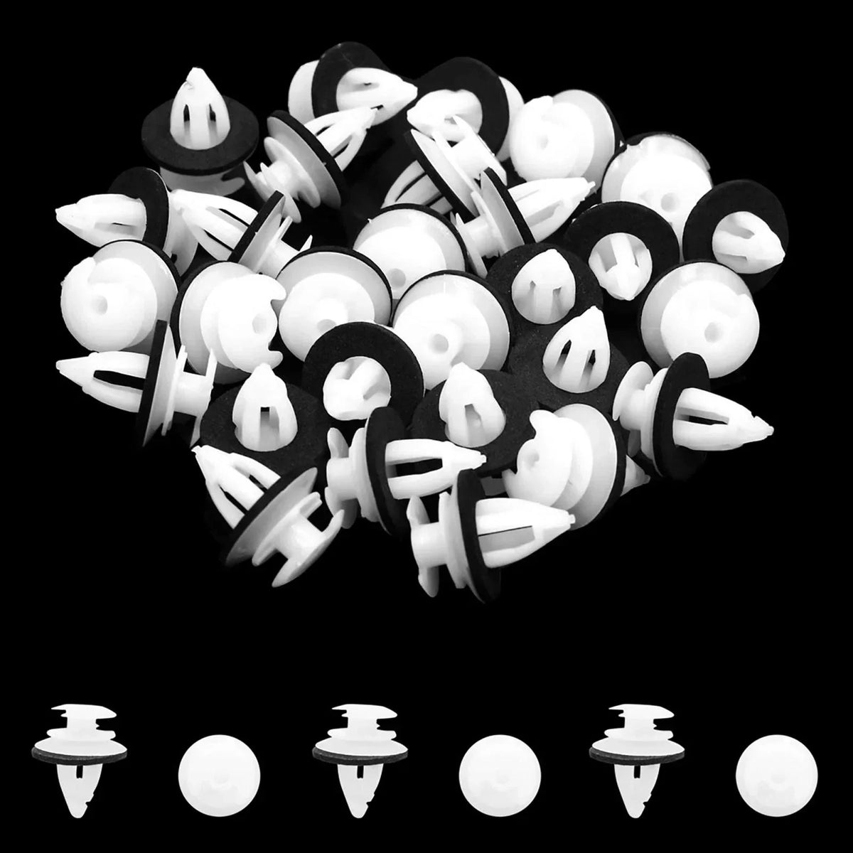 9mm White Plastic Rivets Clips Bumper Fasteners - 30 Pcs for BMW