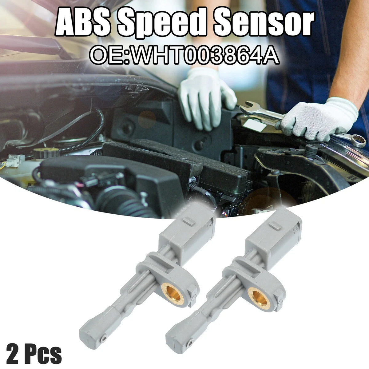 2X Rear ABS Sensor for Audi A3, Volkswagen Golf (No.WHT003864A)