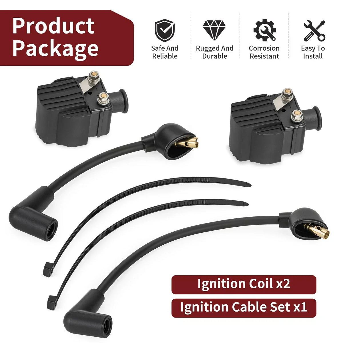Ignition Coil and Cable Set for Outboard Mercury