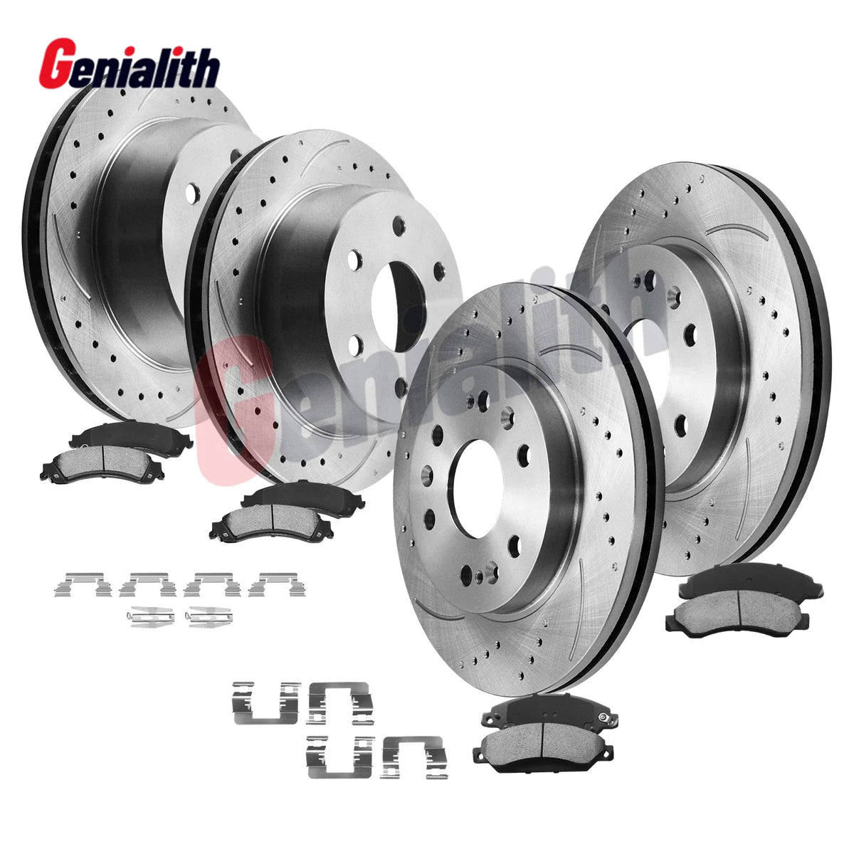 Drilled Rotors and Brake Pads Set for Silverado Sierra 1500 2005-2006