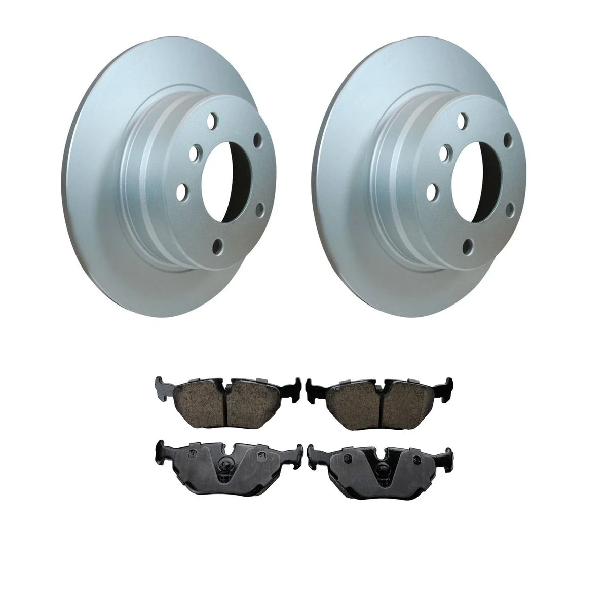 Set of 4 Hella Rear Rotors & Akebono EURO Ceramic Brake Pads for BMW E36 (1992–1999)