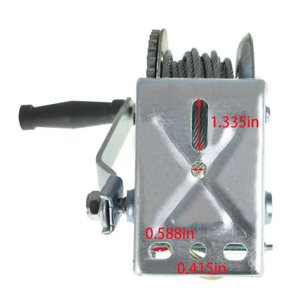 Truck Manual Crank Winch (1500 lbs, 5.0mm x 10m Rope)