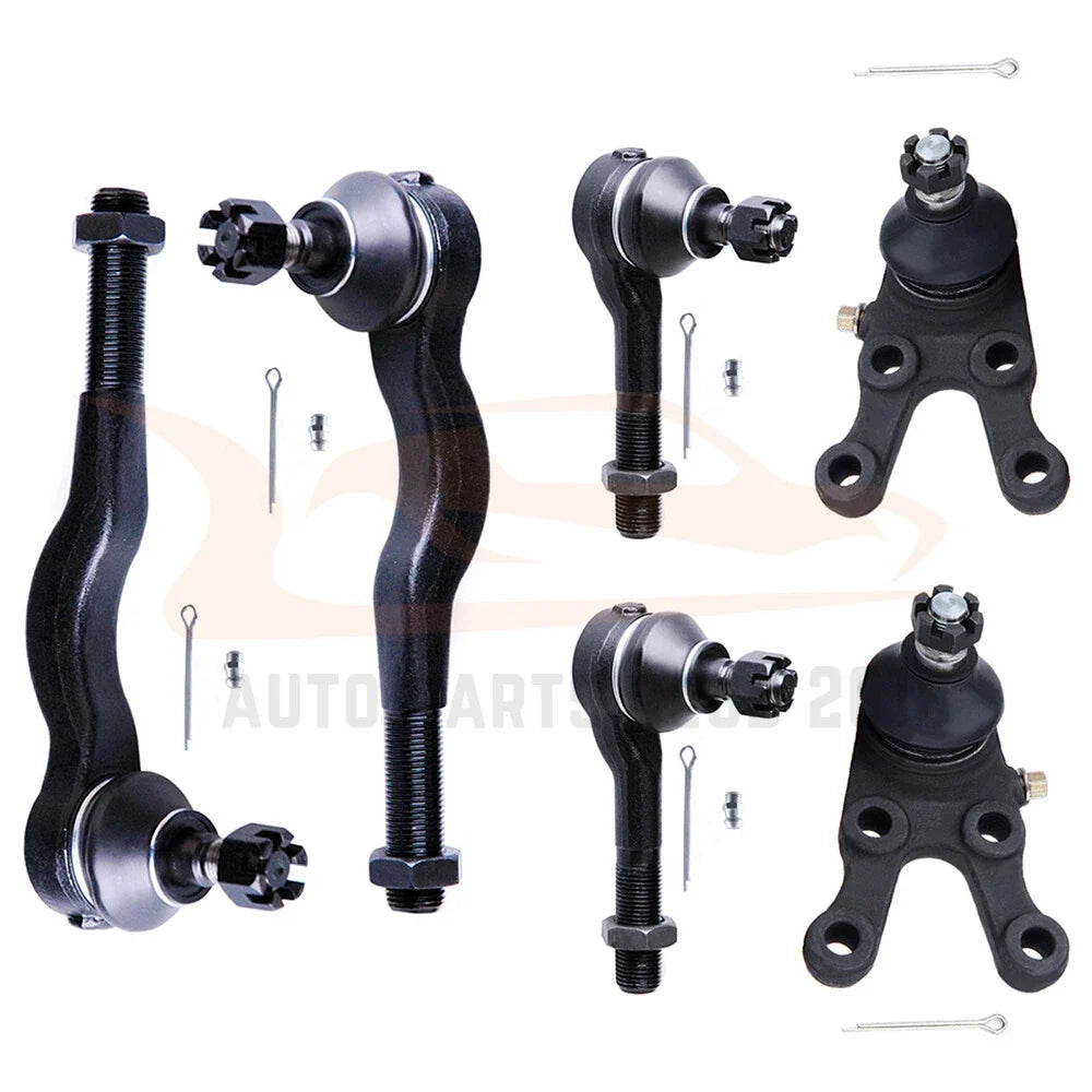 Set of 6 Front Lower Ball Joints Tie Rod Ends for Mitsubishi Montero (1992–2000)