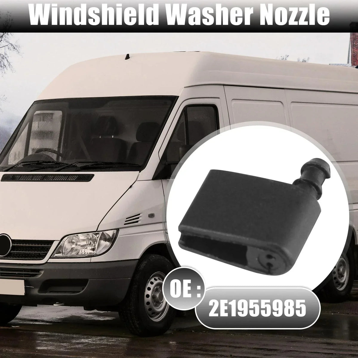 Set of 2 Front Windshield Washer Nozzles for Sprinter 3500 (2010-2018)