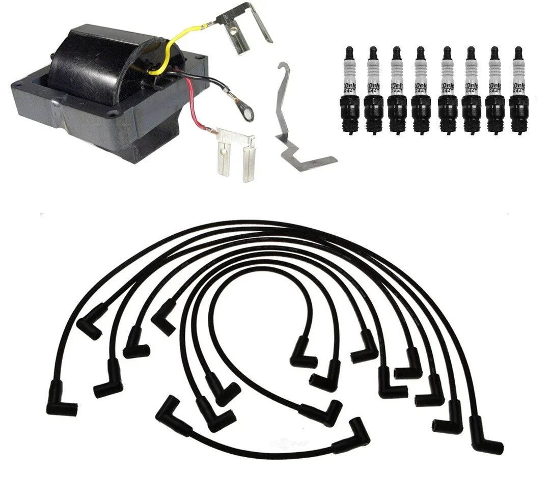 Ignition Wires & Spark Plugs Kit for GMC C2500, Chevy K20, K30, C20 (1 Coil, 8 Plugs)