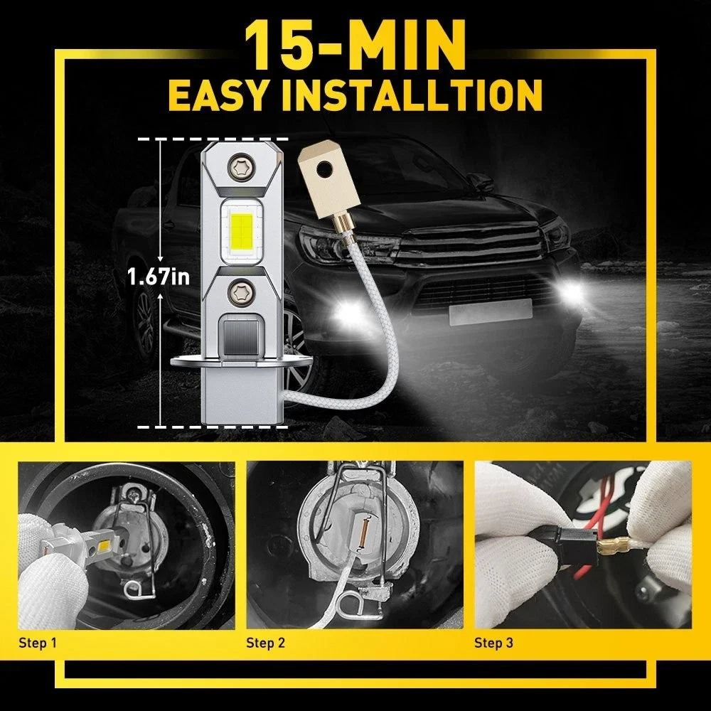 LED Fog Light Bulb Conversion Kit H3 6500K - 2 Pack