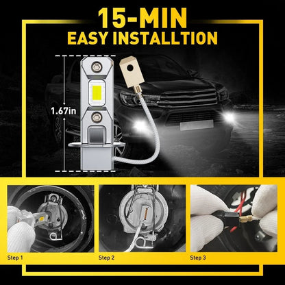 LED Fog Light Bulb Conversion Kit H3 6500K - 2 Pack