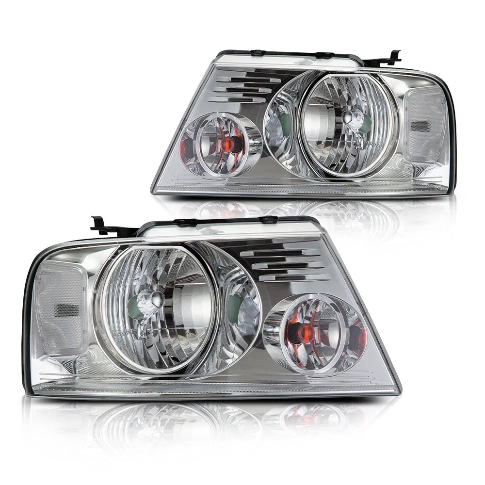 Clear Chrome Headlights for Ford F150 Lincoln Mark LT (2004–2008)